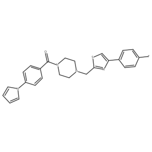 (4-(1H-pyrrol-1-yl)phenyl)(4-((4-(4-fluorophenyl)thiazol-2-yl)methyl)piperazin-1-yl)methanone结构式