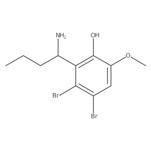 2-[(1R)-1-Aminobutyl]-3,4-dibromo-6-methoxyphenol结构式