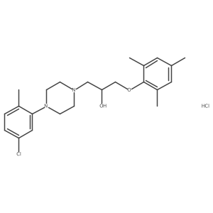 1-[4-(5-chloro-2-methyl-phenyl)piperazin-1-yl]-3-(2,4,6-trimethylphenoxy)propan-2-ol;hydrochloride结构式