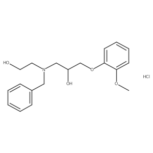 1-(Benzyl(2-hydroxyethyl)amino)-3-(2-methoxyphenoxy)propan-2-ol hydrochloride结构式