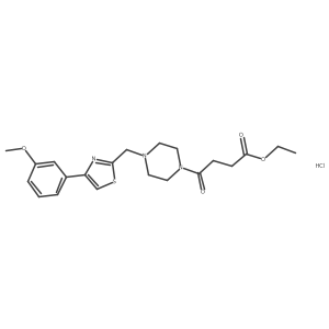 Ethyl 4-(4-((4-(3-methoxyphenyl)thiazol-2-yl)methyl)piperazin-1-yl)-4-oxobutanoate hydrochloride Structure