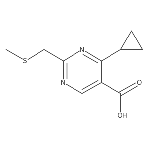 4-Cyclopropyl-2-((methylthio)methyl)pyrimidine-5-carboxylic acid Structure