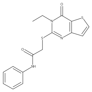 CCn1c(SCC(=O)Nc2ccccc2)nc2ccsc2c1=O结构式