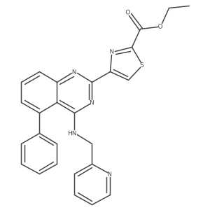 Ethyl 4-[5-phenyl-4-(pyridin-2-ylmethylamino)quinazolin-2-yl]-1,3-thiazole-2-carboxylate结构式