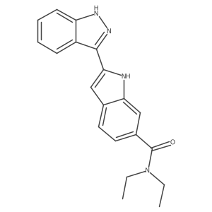 N,N-diethyl-2-(1H-indazol-3-yl)-1H-indole-6-carboxamide结构式