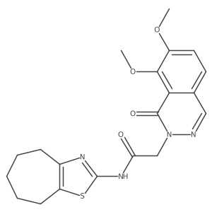 2-(7,8-dimethoxy-1-oxophthalazin-2(1H)-yl)-N-[(2Z)-3,4,5,6,7,8-hexahydro-2H-cyclohepta[d][1,3]thiazol-2-ylidene]acetamide结构式