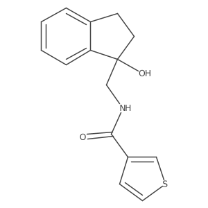 N-((1-hydroxy-2,3-dihydro-1H-inden-1-yl)methyl)thiophene-3-carboxamide Structure