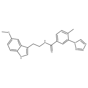 N-[2-(5-methoxy-1H-indol-3-yl)ethyl]-4-methyl-3-(1H-tetrazol-1-yl)benzamide结构式