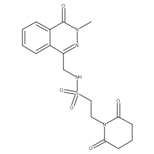 2-(2,6-dioxopiperidin-1-yl)-N-((3-methyl-4-oxo-3,4-dihydrophthalazin-1-yl)methyl)ethanesulfonamide结构式