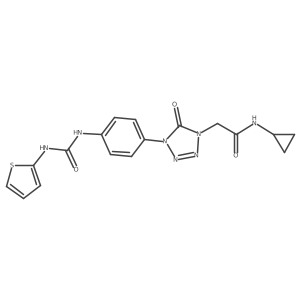 N-cyclopropyl-2-(5-oxo-4-(4-(3-(thiophen-2-yl)ureido)phenyl)-4,5-dihydro-1H-tetrazol-1-yl)acetamide Structure