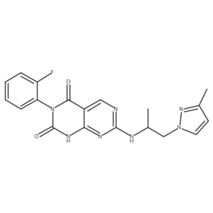 3-(2-fluorophenyl)-7-((1-(3-methyl-1H-pyrazol-1-yl)propan-2-yl)amino)pyrimido[4,5-d]pyrimidine-2,4(1H,3H)-dione Structure