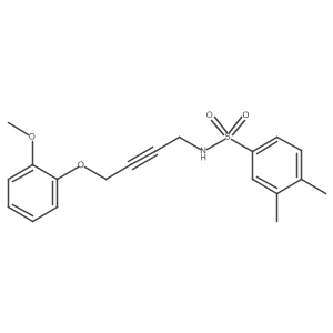 N-(4-(2-methoxyphenoxy)but-2-yn-1-yl)-3,4-dimethylbenzenesulfonamide结构式