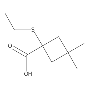 1-(Ethylsulfanyl)-3,3-dimethylcyclobutane-1-carboxylic acid结构式