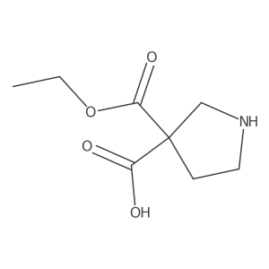 3-(Ethoxycarbonyl)pyrrolidine-3-carboxylic acid结构式