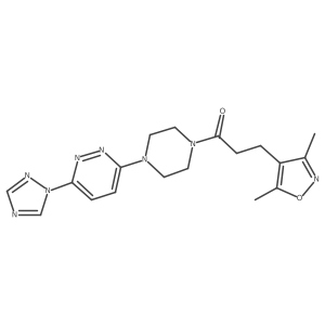1-(4-(6-(1H-1,2,4-triazol-1-yl)pyridazin-3-yl)piperazin-1-yl)-3-(3,5-dimethylisoxazol-4-yl)propan-1-one Structure