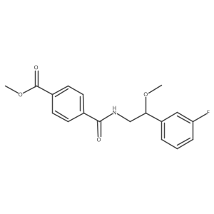 Methyl 4-((2-(3-fluorophenyl)-2-methoxyethyl)carbamoyl)benzoate结构式