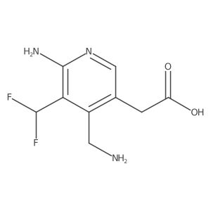 2-(6-Amino-4-(aminomethyl)-5-(difluoromethyl)pyridin-3-yl)acetic acid Structure
