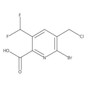 6-Bromo-5-(chloromethyl)-3-(difluoromethyl)picolinic acid结构式