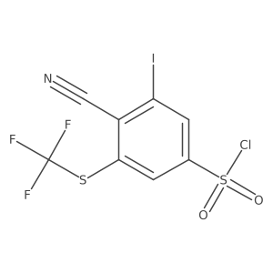 4-Cyano-3-iodo-5-((trifluoromethyl)thio)benzene-1-sulfonyl chloride Structure