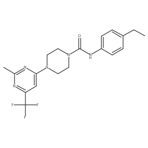 N-(4-ethylphenyl)-4-[2-methyl-6-(trifluoromethyl)pyrimidin-4-yl]piperazine-1-carboxamide结构式