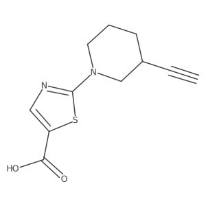 2-(3-Ethynylpiperidin-1-yl)-1,3-thiazole-5-carboxylic acid结构式