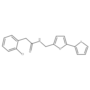 2-(2-chlorophenyl)-N-((5-(thiophen-2-yl)furan-2-yl)methyl)acetamide结构式
