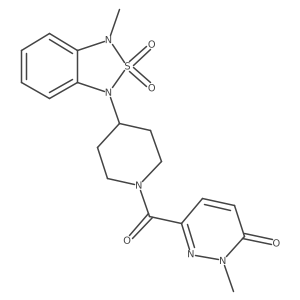 2-methyl-6-(4-(3-methyl-2,2-dioxidobenzo[c][1,2,5]thiadiazol-1(3H)-yl)piperidine-1-carbonyl)pyridazin-3(2H)-one Structure