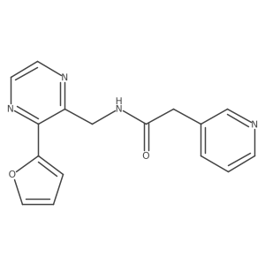 N-((3-(furan-2-yl)pyrazin-2-yl)methyl)-2-(pyridin-3-yl)acetamide结构式
