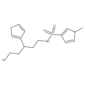 N-(5-hydroxy-3-(thiophen-3-yl)pentyl)-1-methyl-1H-pyrazole-4-sulfonamide Structure