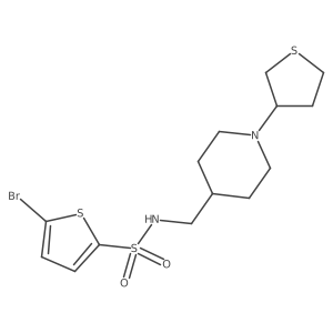 5-bromo-N-((1-(tetrahydrothiophen-3-yl)piperidin-4-yl)methyl)thiophene-2-sulfonamide结构式