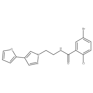 5-bromo-2-chloro-N-(2-(4-(furan-2-yl)-1H-pyrazol-1-yl)ethyl)benzamide Structure