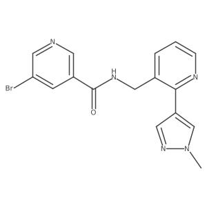 5-bromo-N-((2-(1-methyl-1H-pyrazol-4-yl)pyridin-3-yl)methyl)nicotinamide结构式