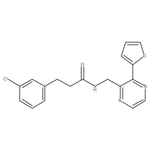 3-(3-chlorophenyl)-N-((3-(furan-2-yl)pyrazin-2-yl)methyl)propanamide Structure