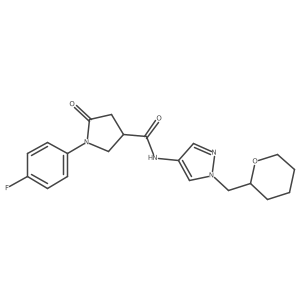 1-(4-fluorophenyl)-5-oxo-N-(1-((tetrahydro-2H-pyran-2-yl)methyl)-1H-pyrazol-4-yl)pyrrolidine-3-carboxamide Structure