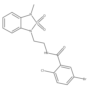 5-bromo-2-chloro-N-(2-(3-methyl-2,2-dioxidobenzo[c][1,2,5]thiadiazol-1(3H)-yl)ethyl)benzamide结构式