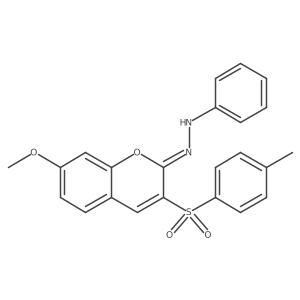 (Z)-1-(7-methoxy-3-tosyl-2H-chromen-2-ylidene)-2-phenylhydrazine Structure