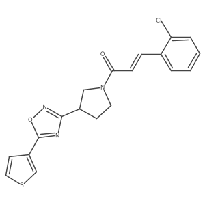 (E)-3-(2-chlorophenyl)-1-(3-(5-(thiophen-3-yl)-1,2,4-oxadiazol-3-yl)pyrrolidin-1-yl)prop-2-en-1-one Structure