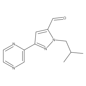 1-isobutyl-3-(pyrazin-2-yl)-1H-pyrazole-5-carbaldehyde Structure