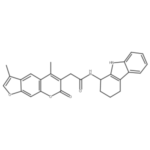 2-(3,5-dimethyl-7-oxo-7H-furo[3,2-g]chromen-6-yl)-N-(2,3,4,9-tetrahydro-1H-carbazol-1-yl)acetamide结构式