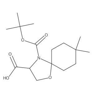 4-[(Tert-butoxy)carbonyl]-8,8-dimethyl-1-oxa-4-azaspiro[4.5]decane-3-carboxylic acid结构式