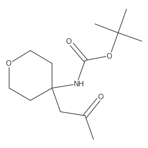 tert-butyl N-[4-(2-oxopropyl)oxan-4-yl]carbamate结构式