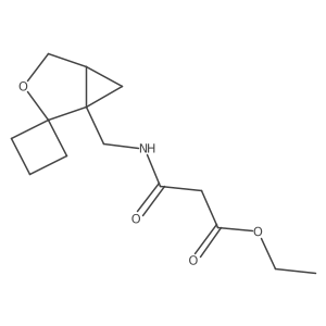 Ethyl 2-[({3-oxaspiro[bicyclo[3.1.0]hexane-2,1'-cyclobutane]-1-yl}methyl)carbamoyl]acetate结构式