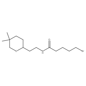 5-bromo-N-[2-(5,5-dimethyloxan-2-yl)ethyl]pentanamide结构式