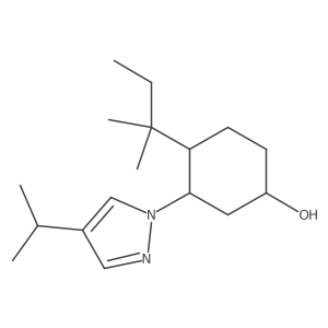 4-(2-methylbutan-2-yl)-3-[4-(propan-2-yl)-1H-pyrazol-1-yl]cyclohexan-1-ol结构式