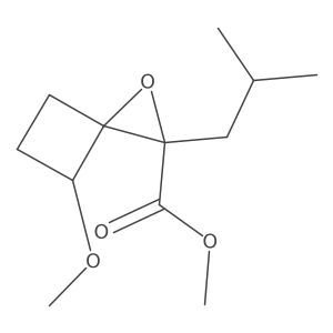 Methyl 4-methoxy-2-(2-methylpropyl)-1-oxaspiro[2.3]hexane-2-carboxylate结构式