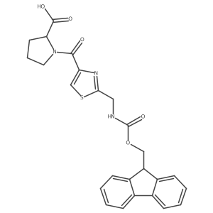 (2R)-1-{2-[({[(9H-fluoren-9-yl)methoxy]carbonyl}amino)methyl]-1,3-thiazole-4-carbonyl}pyrrolidine-2-carboxylic acid Structure