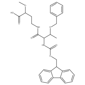 4-[(2R,3S)-3-(benzyloxy)-2-({[(9H-fluoren-9-yl)methoxy]carbonyl}amino)butanamido]-2-methoxybutanoic acid Structure