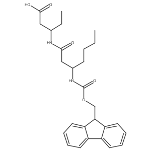 (3S)-3-[3-({[(9H-fluoren-9-yl)methoxy]carbonyl}amino)heptanamido]pentanoic acid Structure
