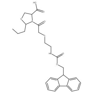 3-(2-{[2-({[(9H-fluoren-9-yl)methoxy]carbonyl}amino)ethyl]sulfanyl}acetyl)-2-propyl-1,3-thiazolidine-4-carboxylic acid Structure