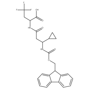 2-[3-cyclopropyl-3-({[(9H-fluoren-9-yl)methoxy]carbonyl}amino)propanamido]-4,4,4-trifluorobutanoic acid结构式